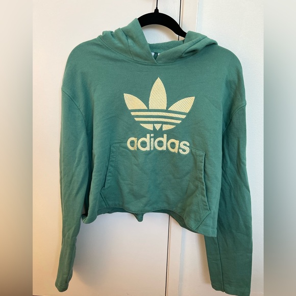ADIDAS Blue green trefoil hoodie XS - Picture 1 of 4